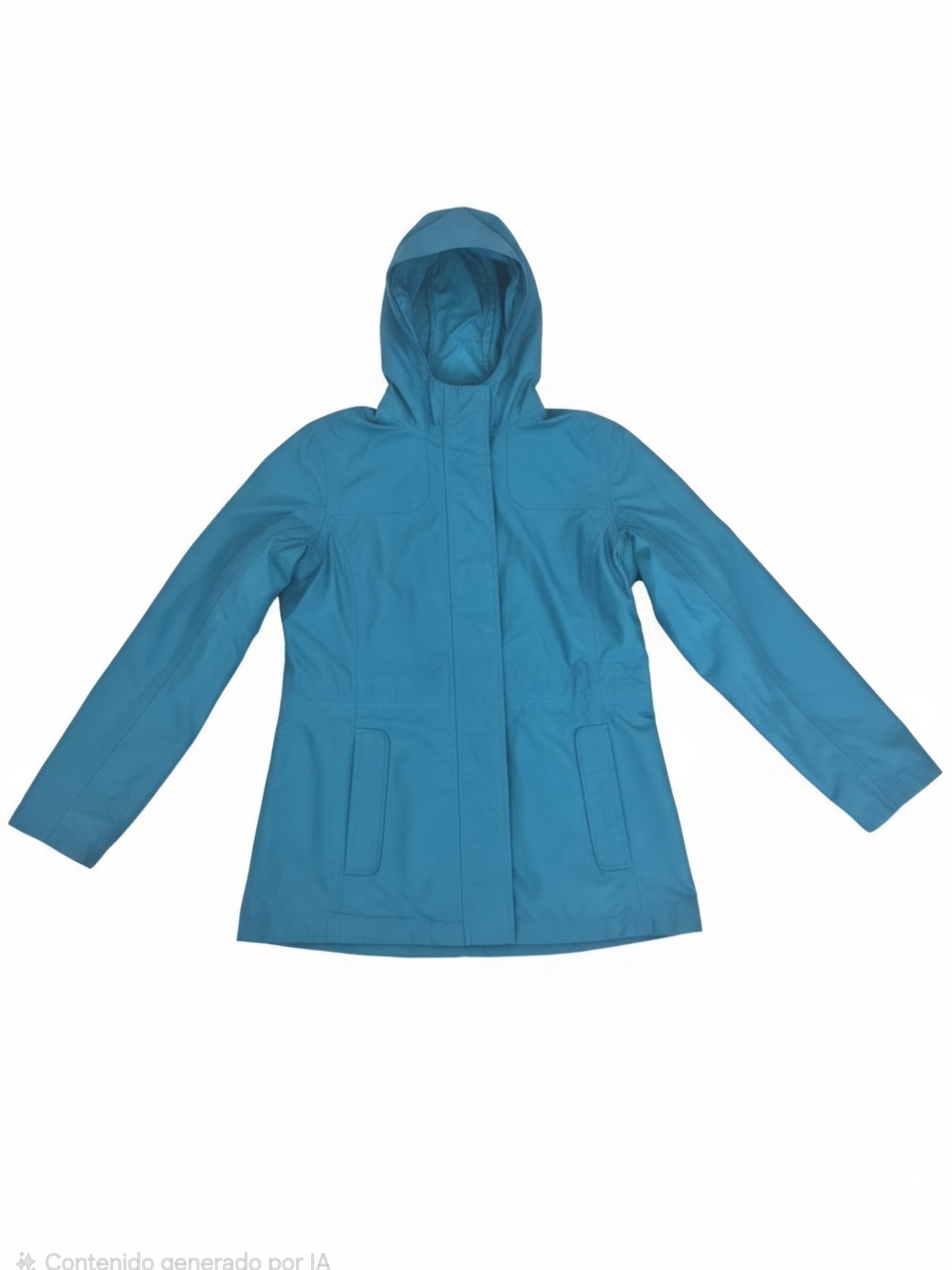 L.L.Bean Rain Jacket H2OOF Women’s Aqua Hooded 8 Full Zip Snap Mid Regular S